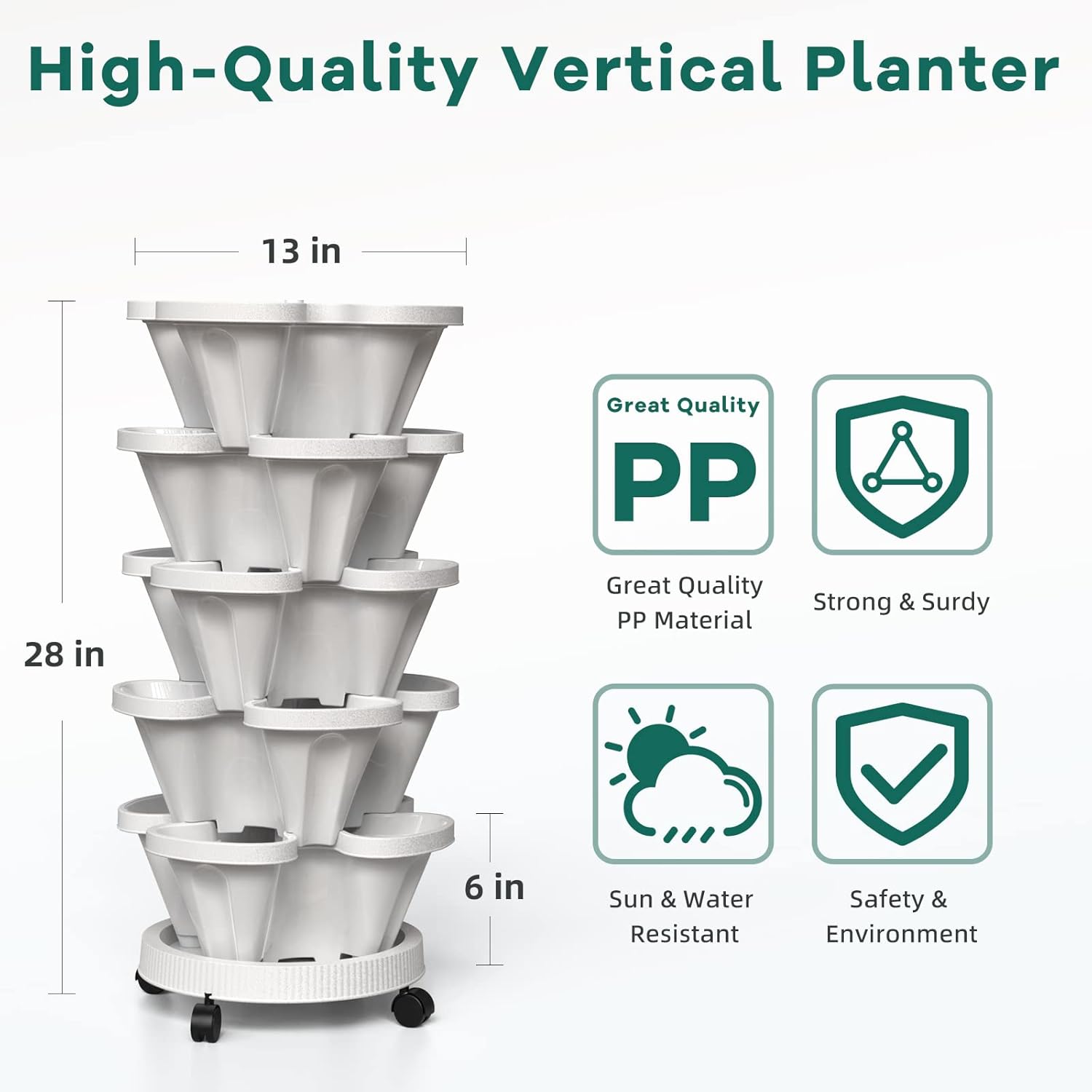 Stackable Flower Pot5 Layer Fl - Vertical Wall Planter review and price
