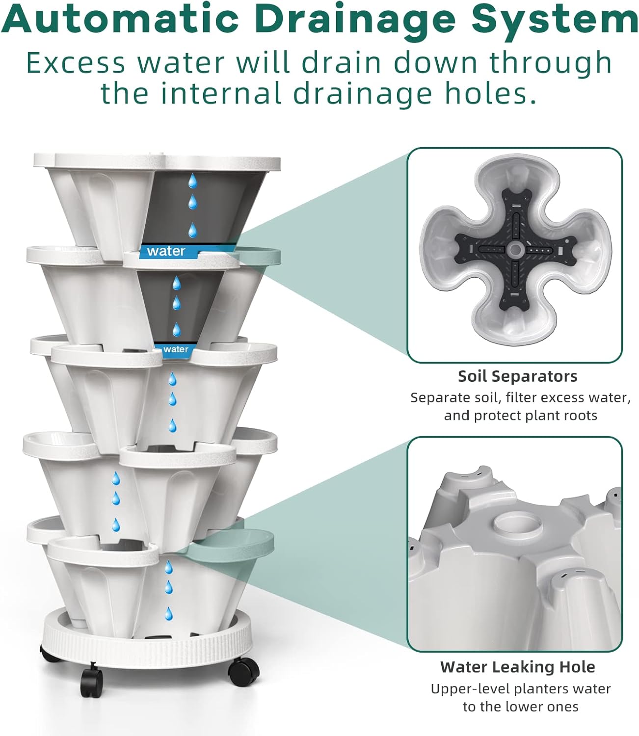 Stackable Flower Pot5 Layer Fl - Vertical Wall Planter review and price