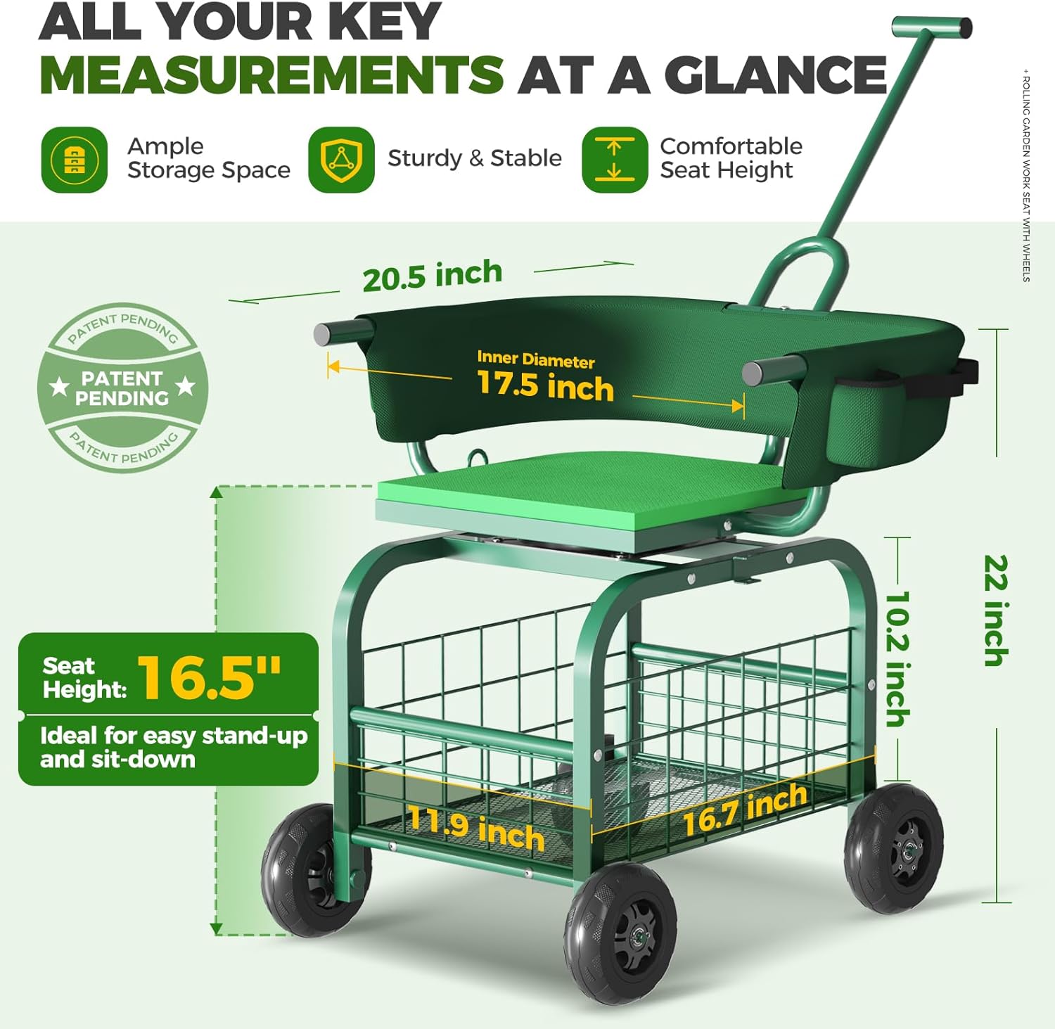 Garden Seat with Wheels, Rolli - Gardening Tools For Seniors review and price