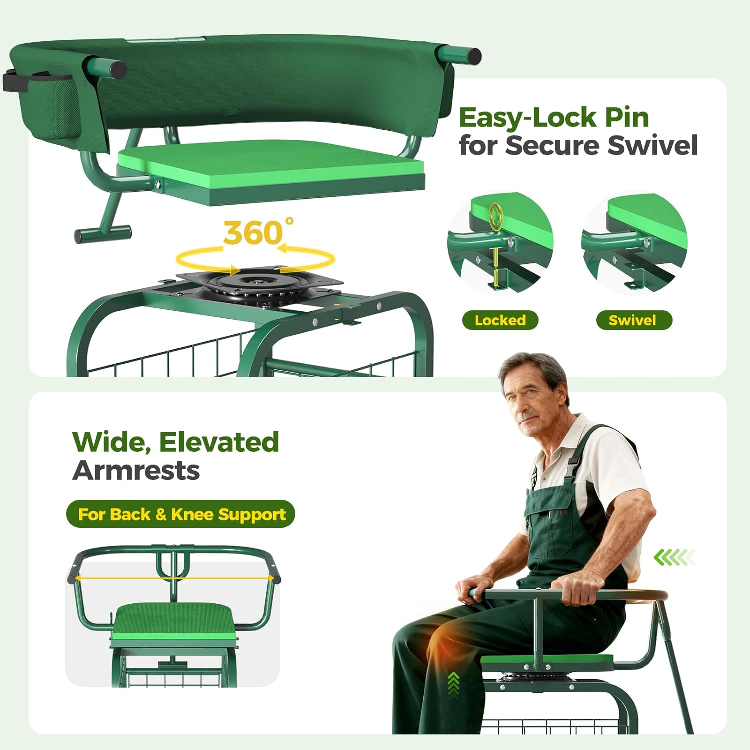 Garden Seat with Wheels, Rolli - Gardening Tools For Seniors review and price