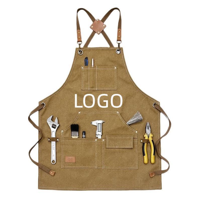 Canvas Apron With Multiple Poc - Gardening Tools Logo review and price