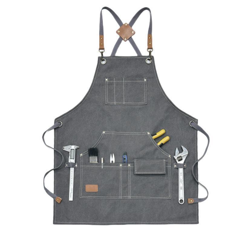Canvas Apron With Multiple Poc - Gardening Tools Logo review and price