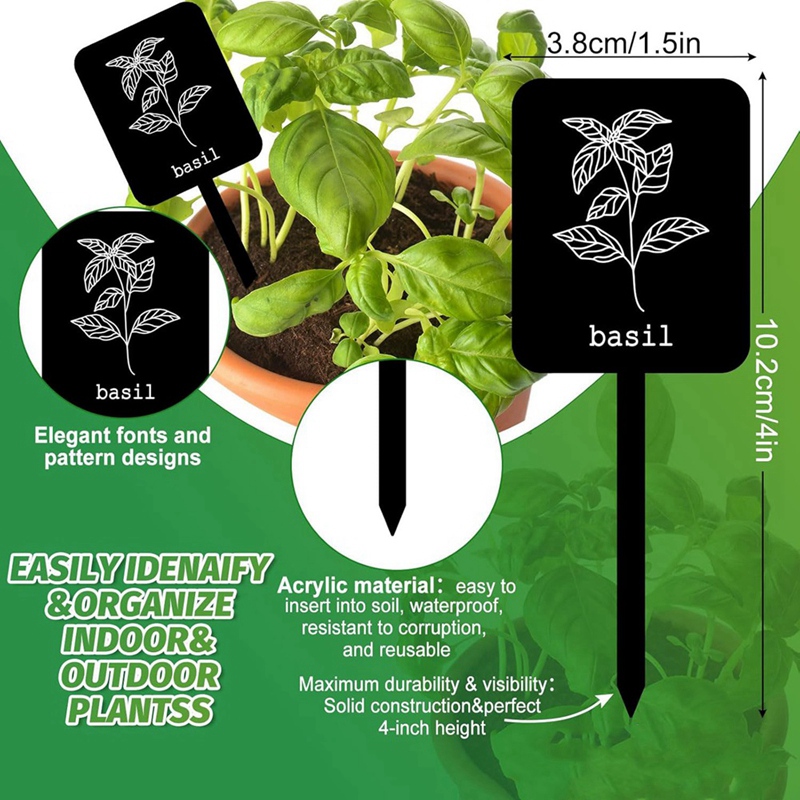 24Pcs Acrylic Plant Label Sign - Gardening Tools Names review and price