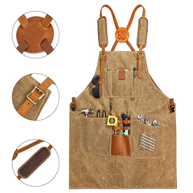 Men Canvas Apron Multifunction - Gardening Tools Logo review and price