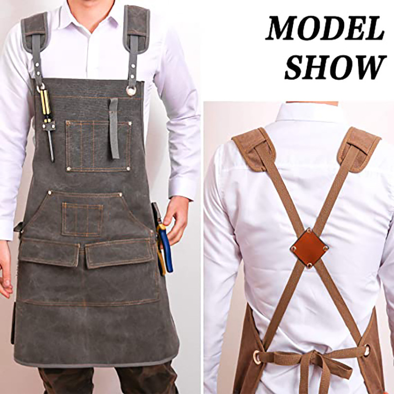 Simple Thickened Canvas Apron  - Gardening Tools Logo review and price
