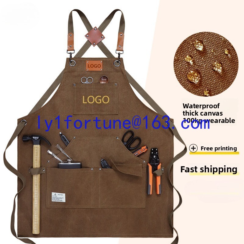 Thick canvas waterproof apron  - Gardening Tools Logo review and price